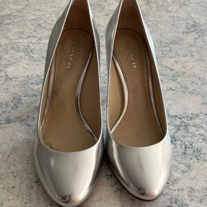 Coach silver heels